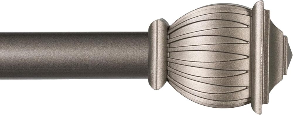 Kenney Beckett 5/8 in Adjustable Decorative Curtain Rod Pewter 28 to 48 in
